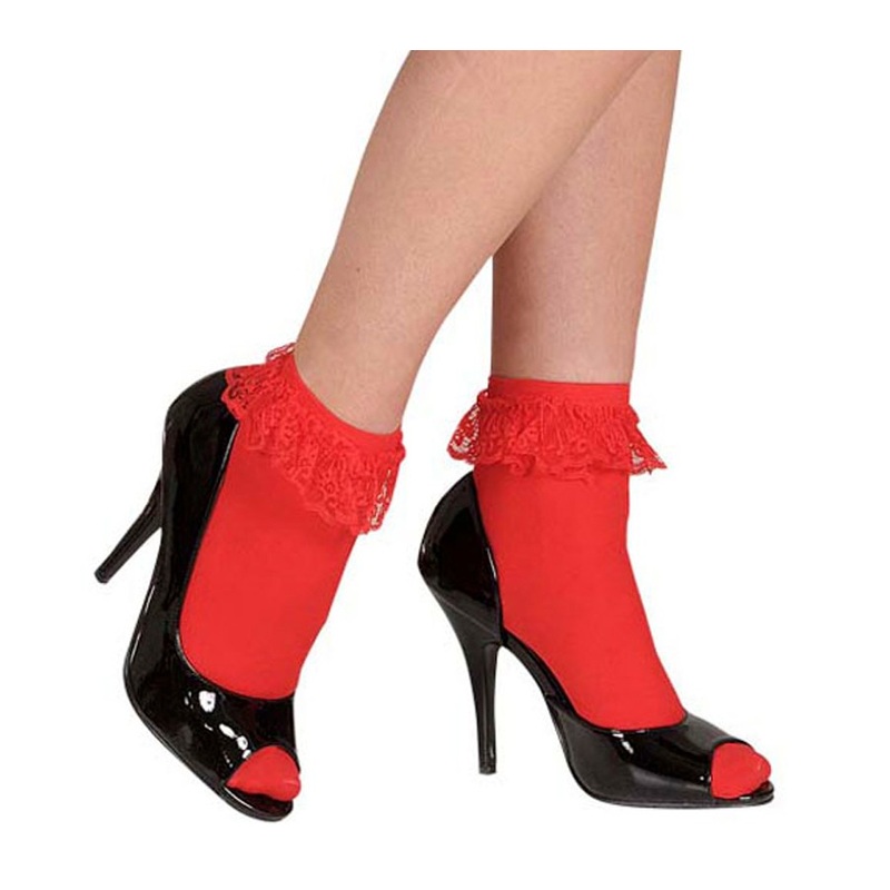Red lace flamenco socks