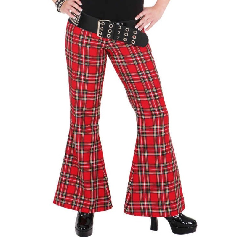 Red tartan bell-bottoms 34