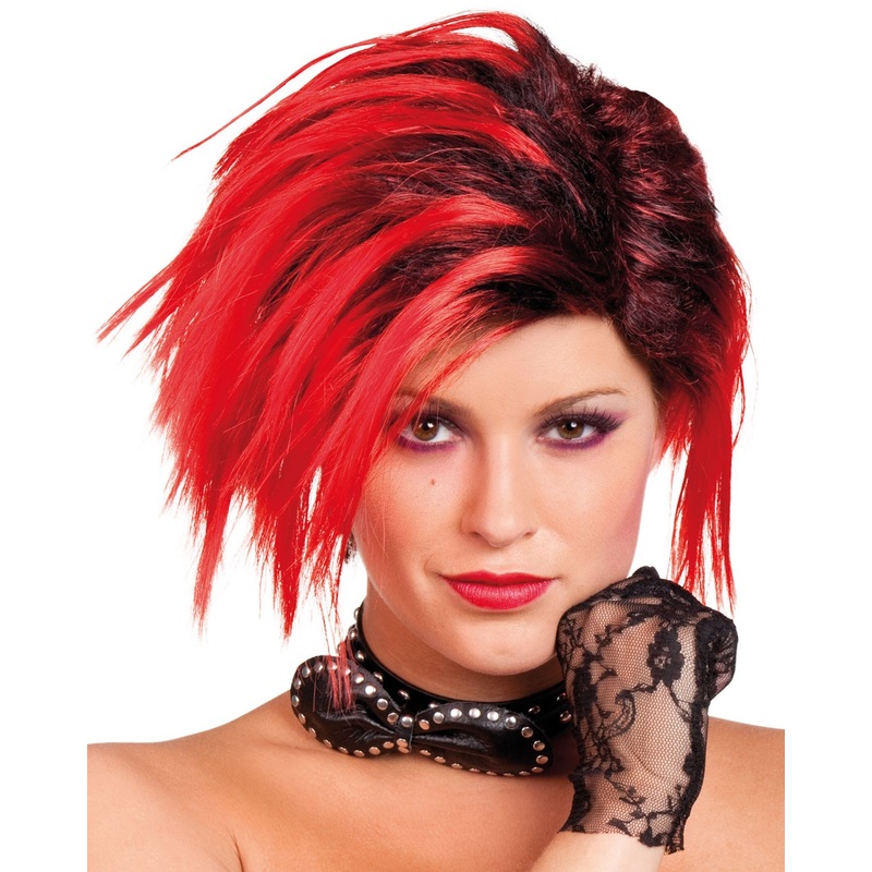 Rocky wig red-black women