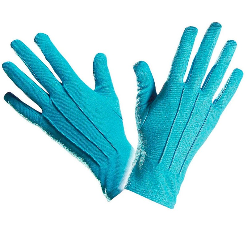 Turquoise gloves with chic stitching
