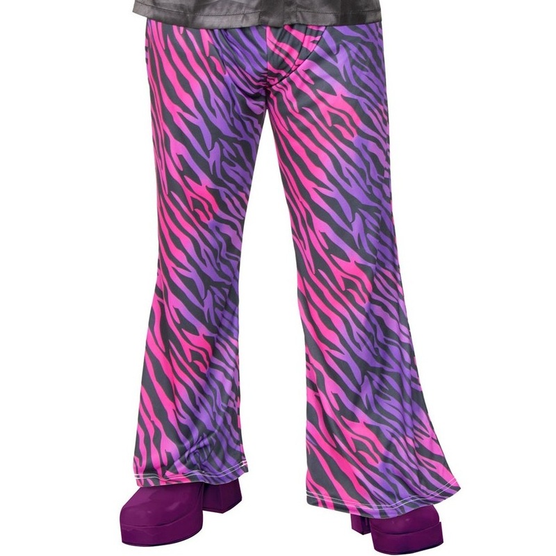Zebra hippie flared trousers for men M-L
