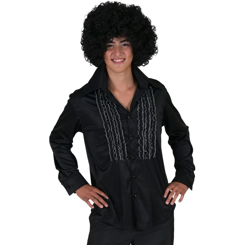 Black ruffled shirt Dimitri 48-50