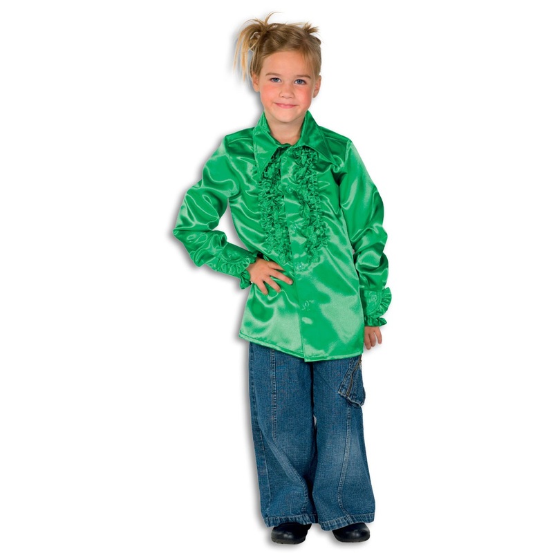 Children's ruffled shirt in green 104