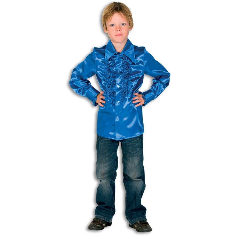 Cobalt blue children's ruffled shirt 104
