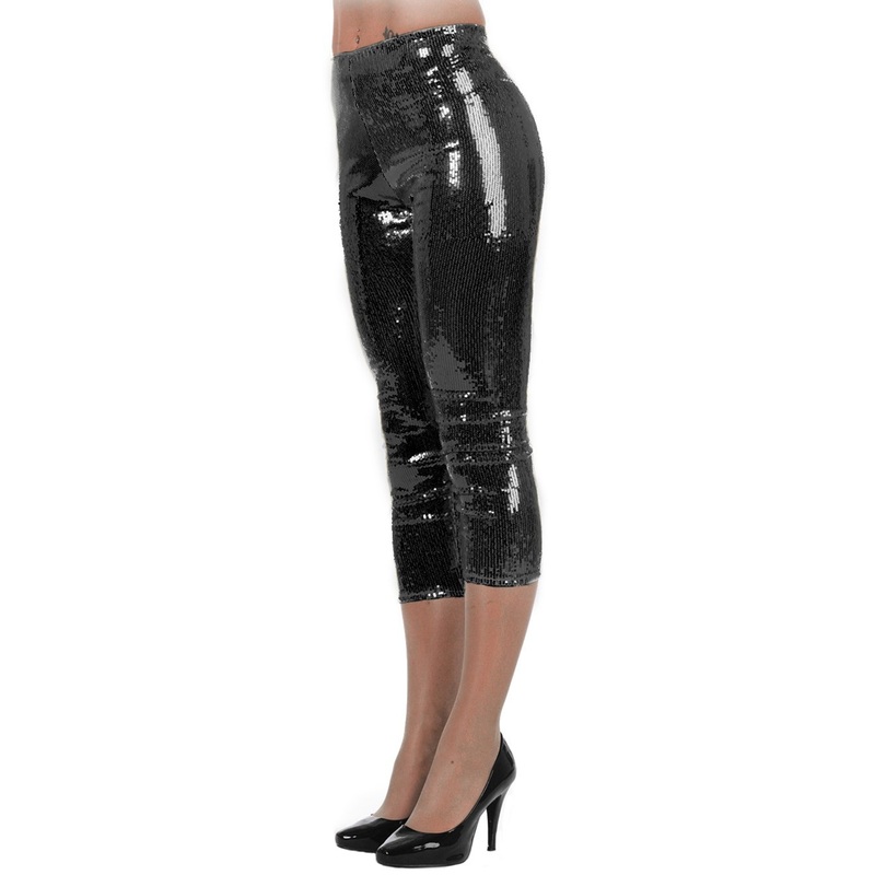 Disco leggings black glitter 36