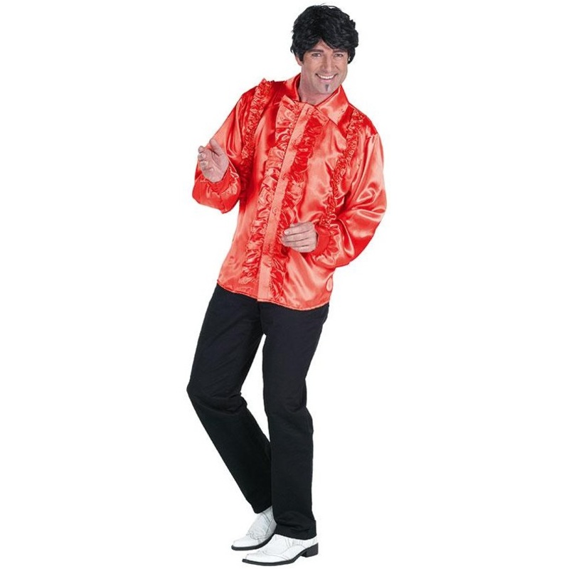 Disco ruffled shirt in red 50