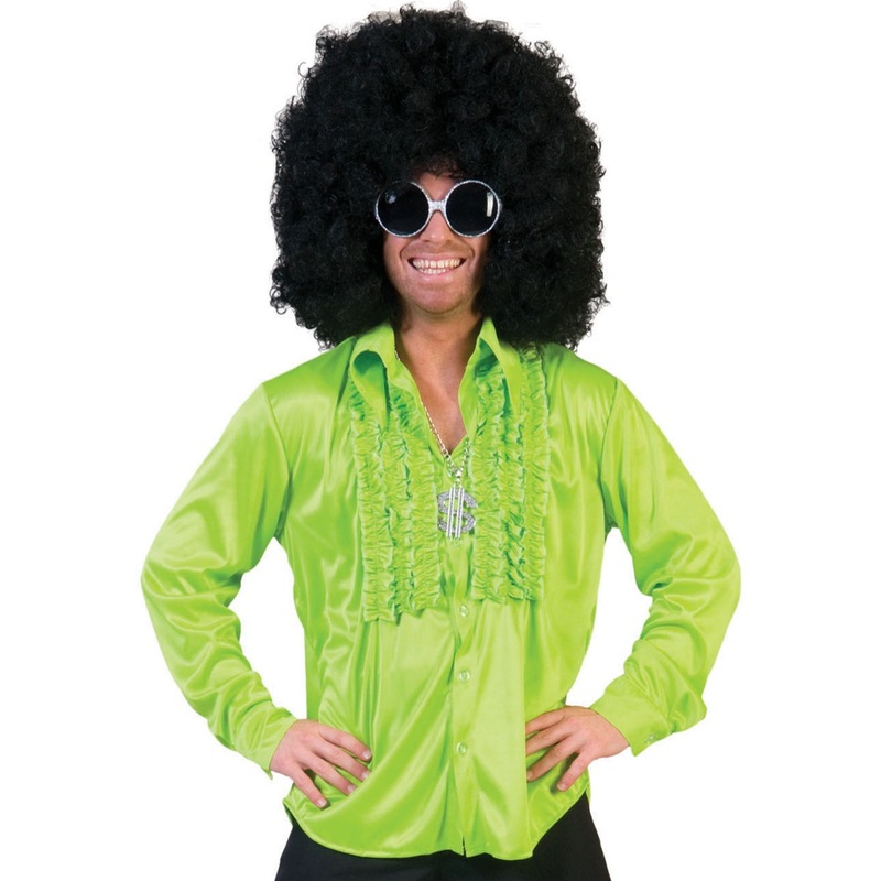 Disco ruffled shirt neon green 48-50