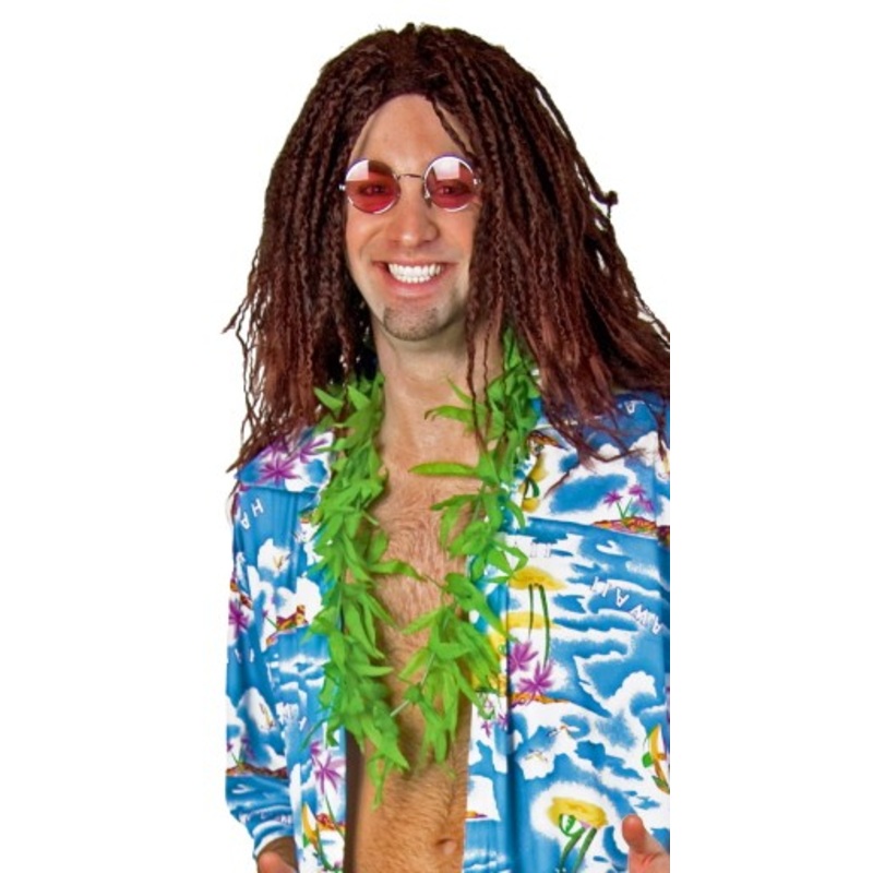 Green hawaiian necklace with hemp pattern