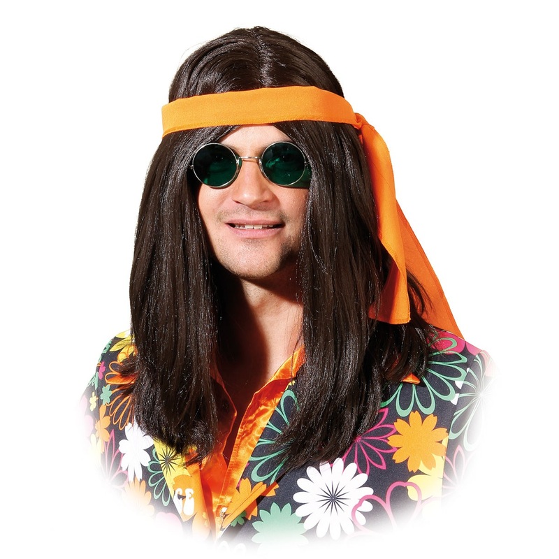 Hippie men's wig with headband