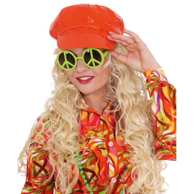 Hippie peace glasses neon green