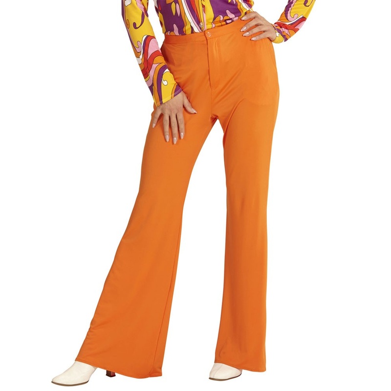 Larona retro flared pants in orange S-M