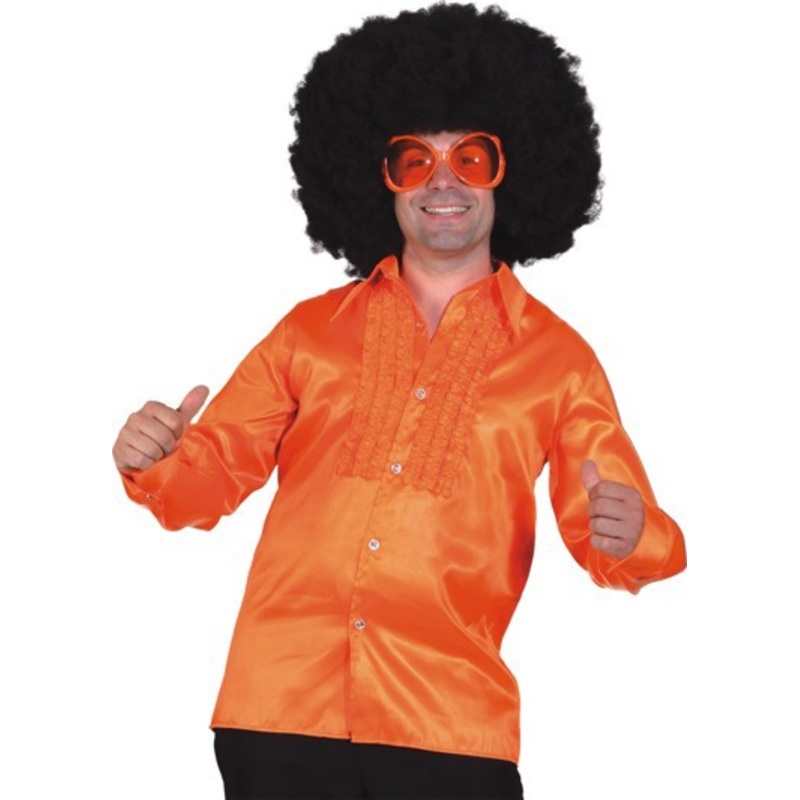 Oranjo ruffled shirt in orange 48
