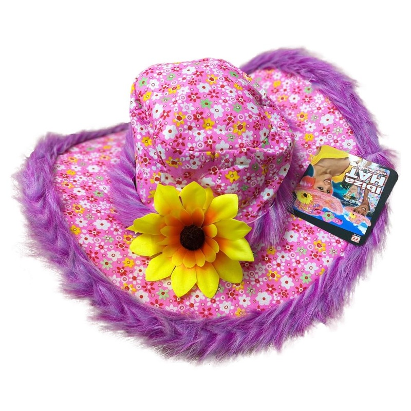 Plush sunflower hat pink