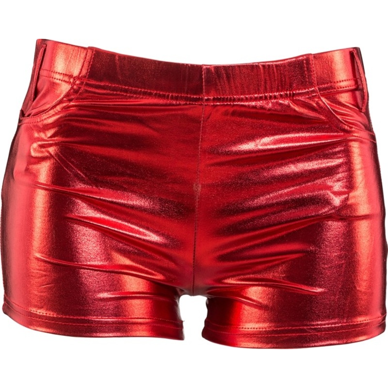 Red metallic hot pants S-M