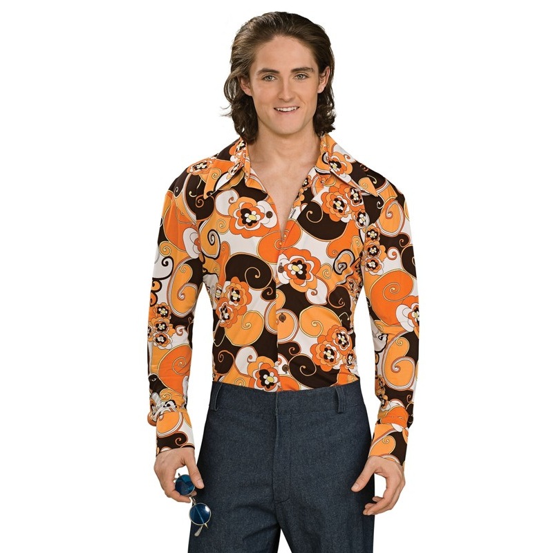 Retro disco hippie shirt orange
