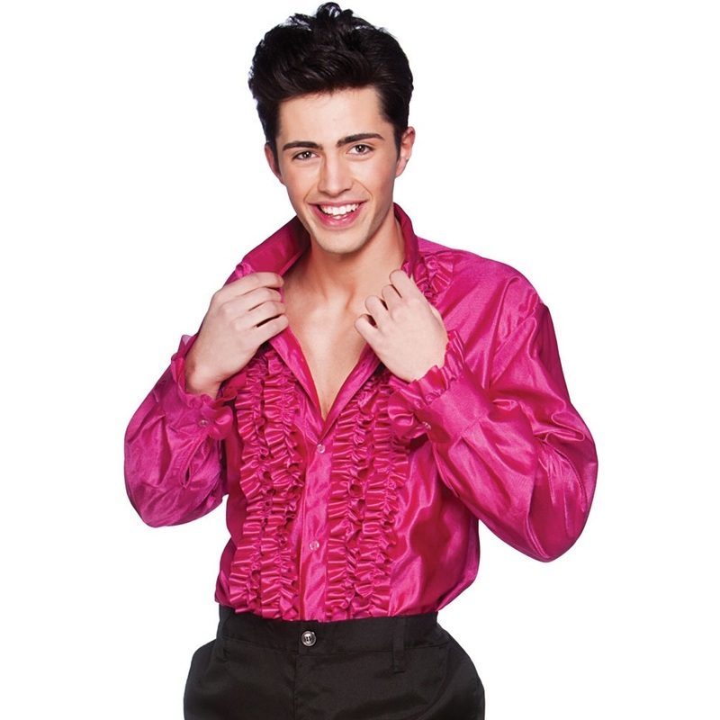 Ruffled shirt Disco Time pink M