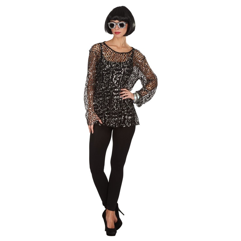 Sequin mesh shirt for women