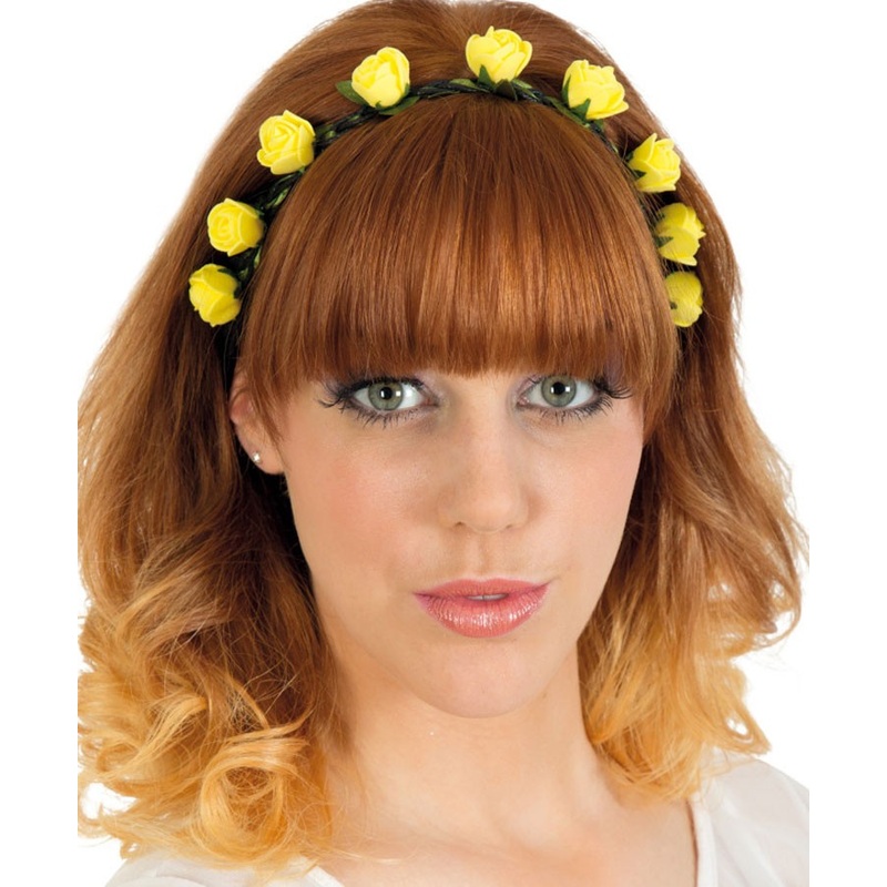 Yellow-green flower headband