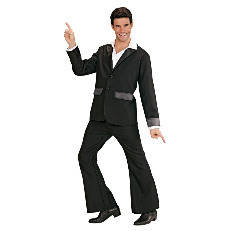 Black 70s men's suit S