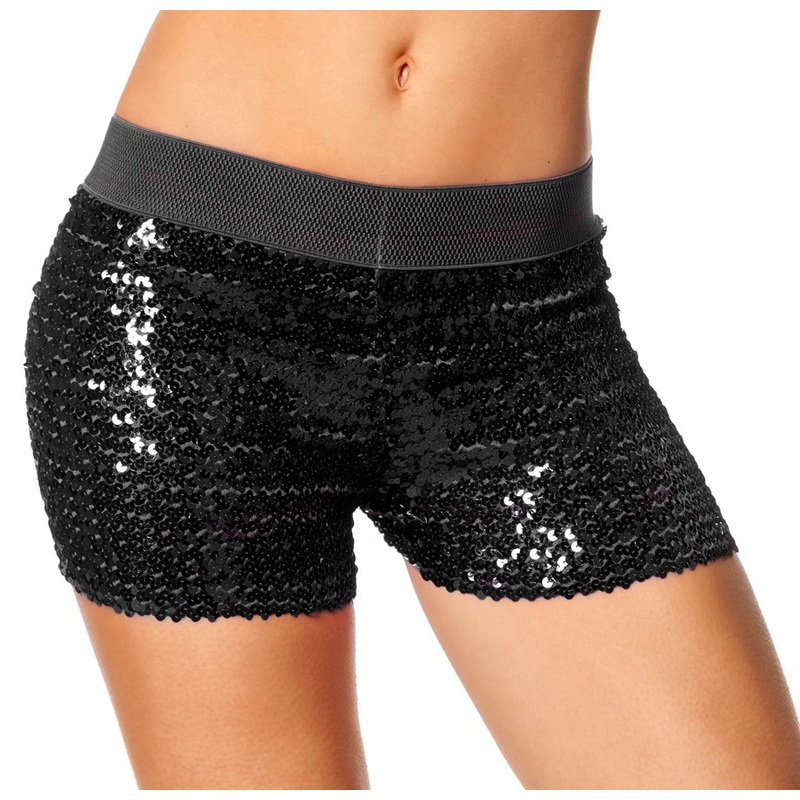 Black sequin hot pants 38