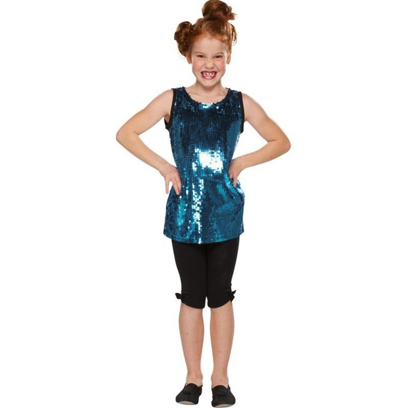 Blue glitter sequin dress for girls 116