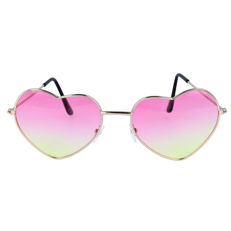 Heart glasses ombre pink-yellow