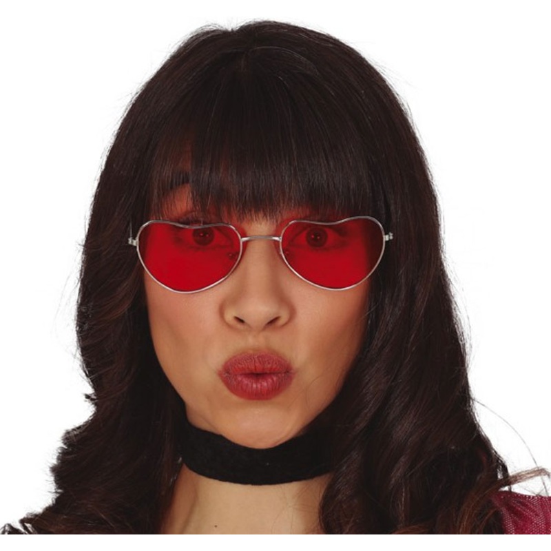 Hippie heart glasses red