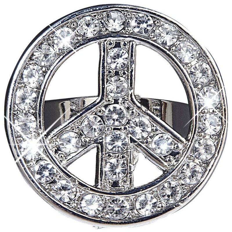 Love and Peace rhinestone ring