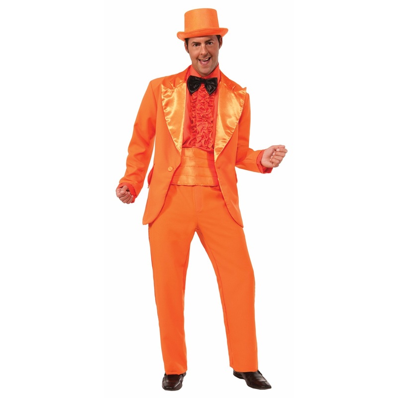 Orange shiny party suit with bow tie for men M-L