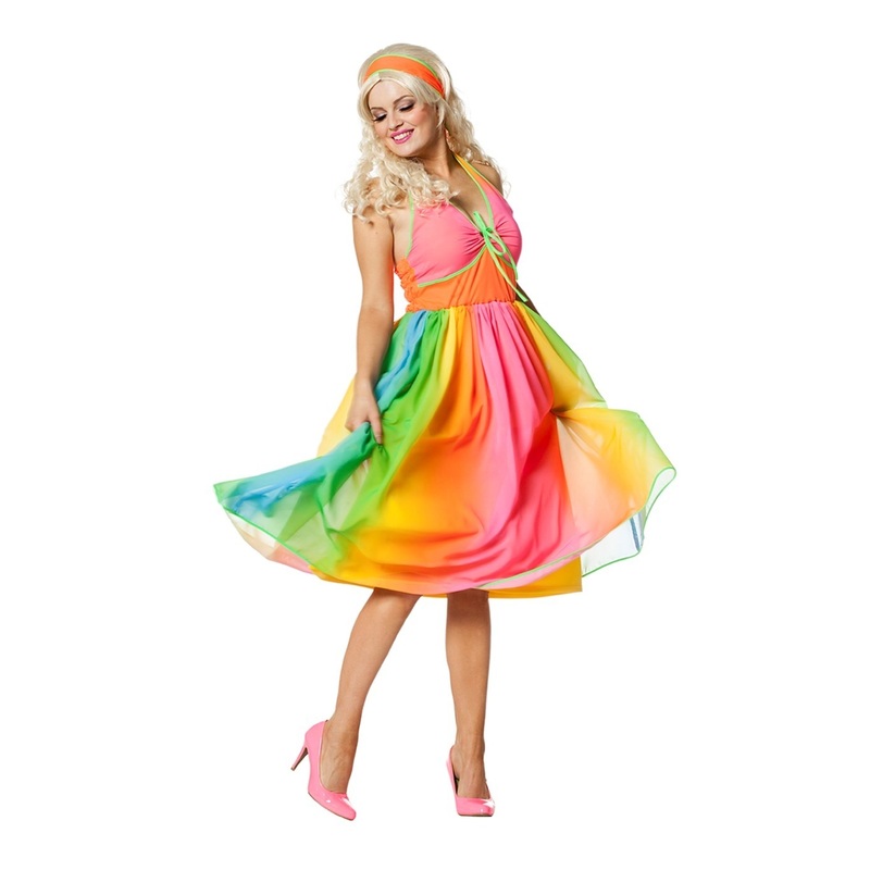 Rainbow hippie costume for women 34