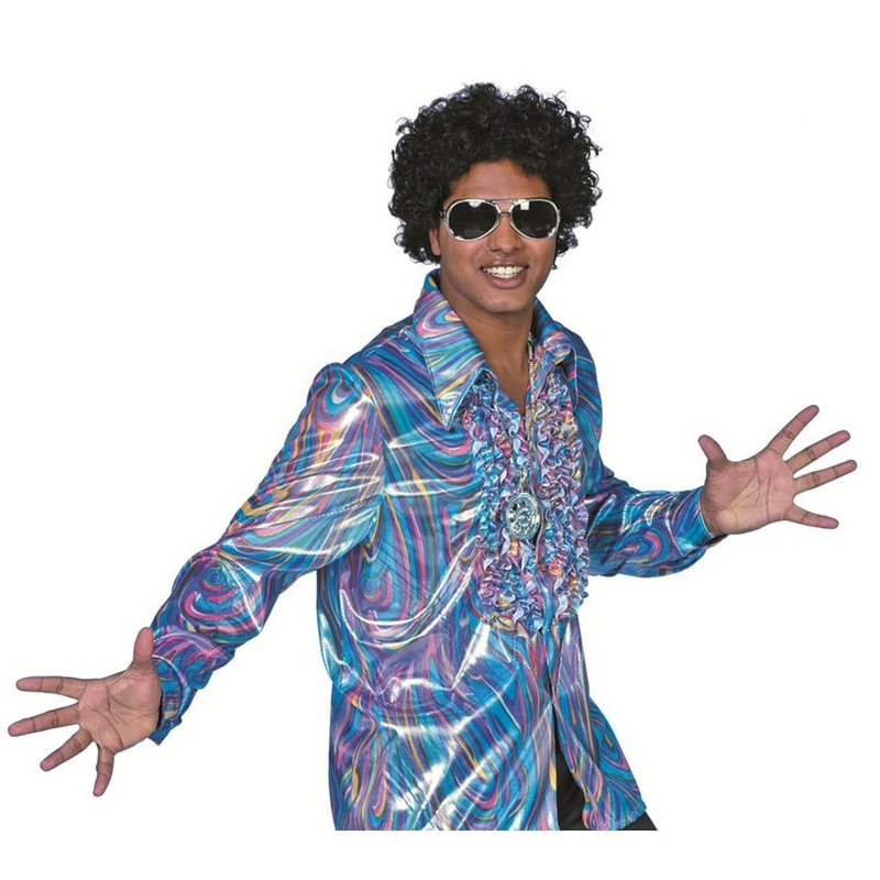 Rainbow ruffled shirt for men 50