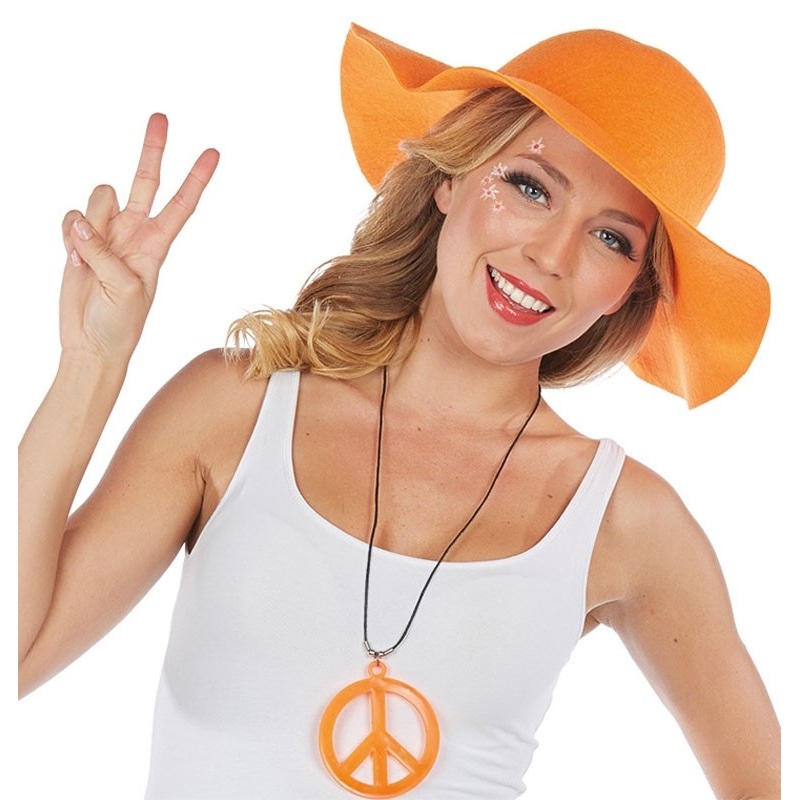 Retro neon floppy hat in orange