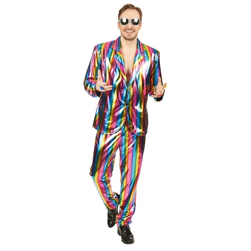 Shiny metallic rainbow men's suit 46-48