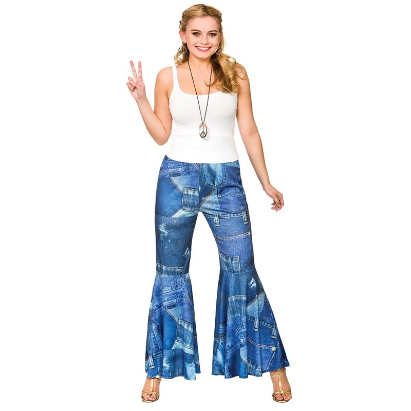 Women's hippie flared pants jeans look S