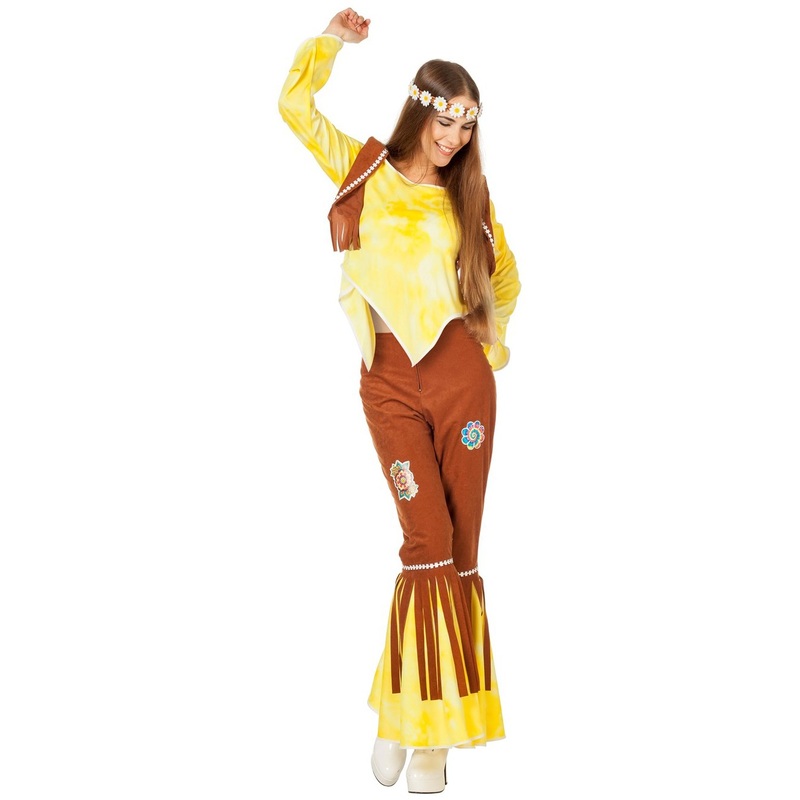 Yellow batik look hippie ladies costume 34