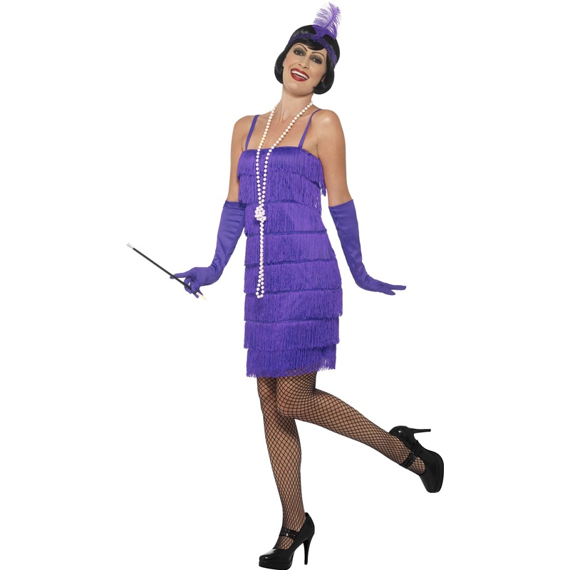 1920's Charleston dress with gloves and headdress S