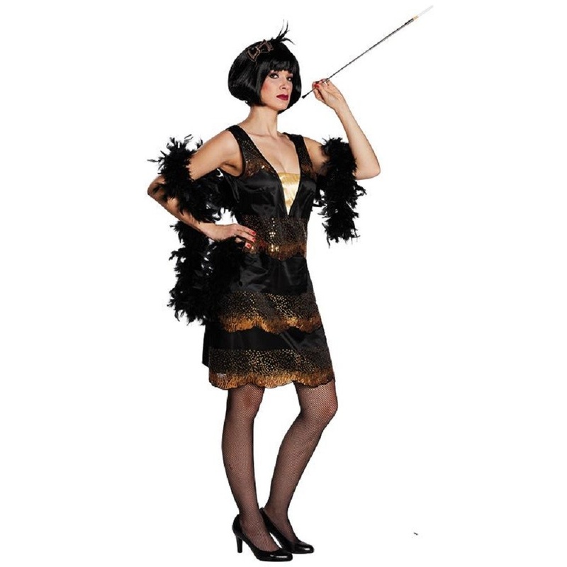 20s flapper style dress in black and gold 34