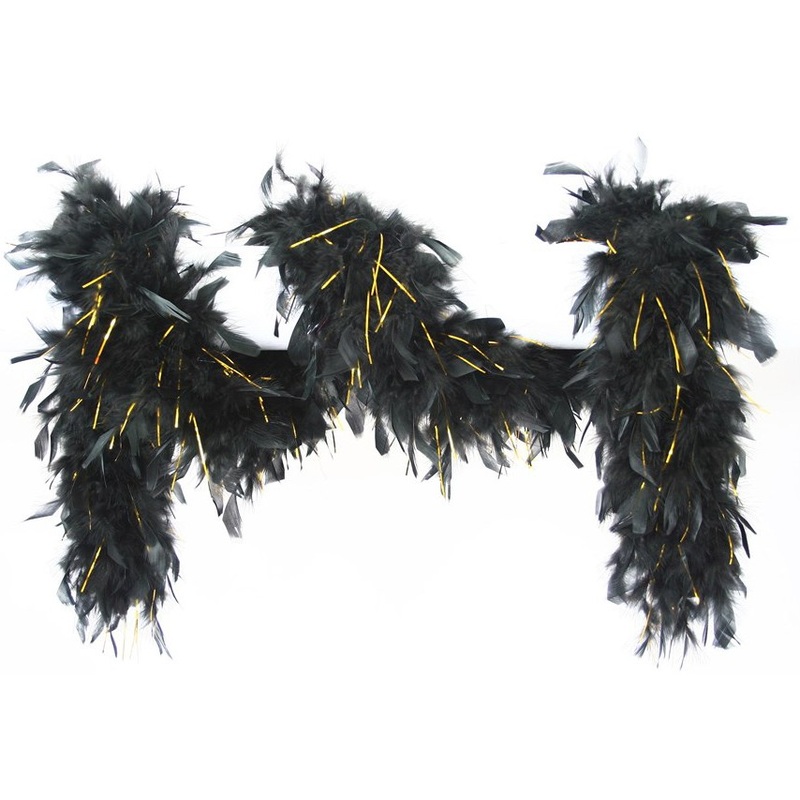 Black golden feather boa 180cm