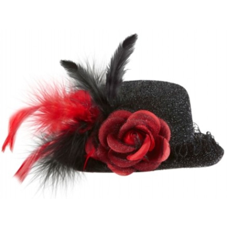 Black mini rose hat