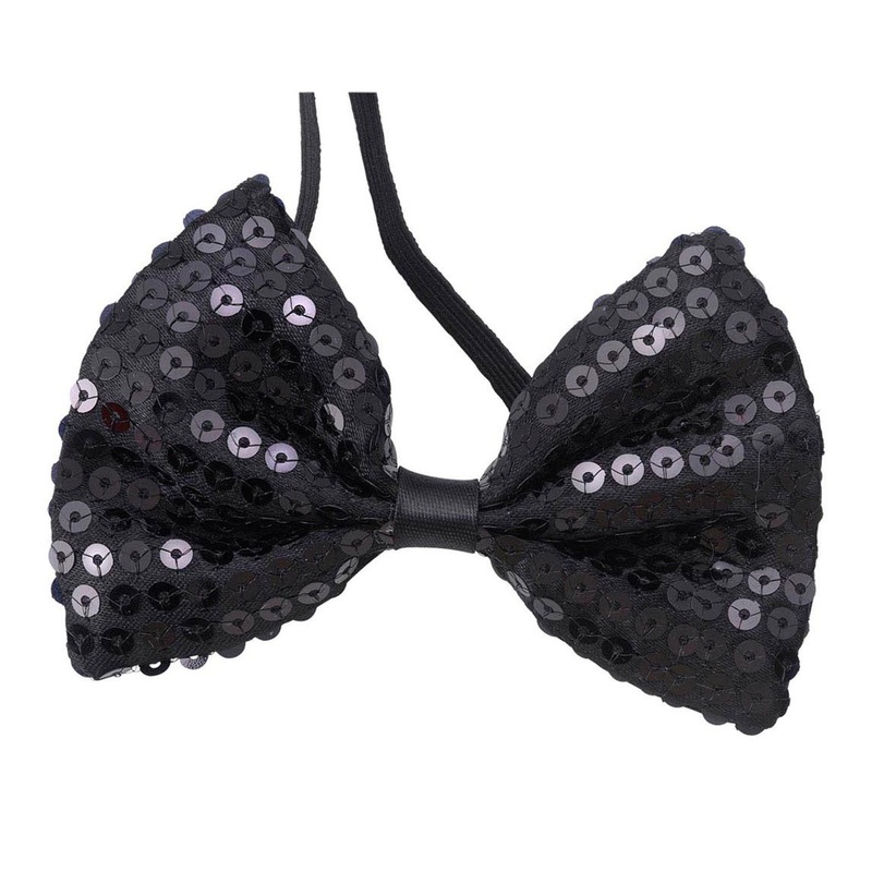 Black sequin bow tie