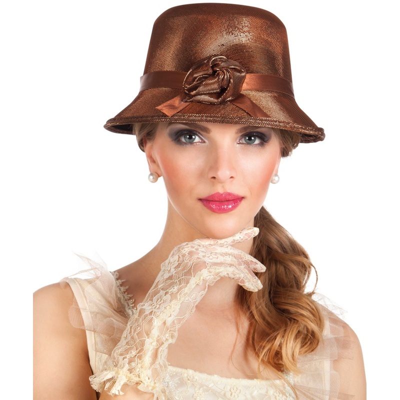Brown 20's Charleston hat Deluxe