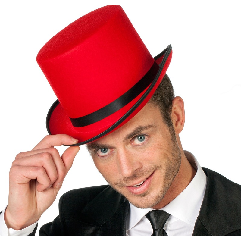Elegant red top hat