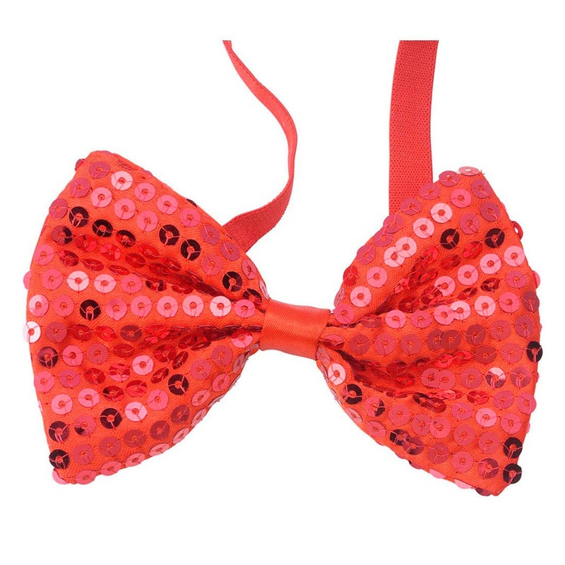 Elegant sequin bow tie red