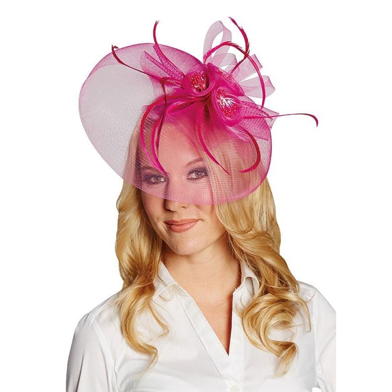 Eye-catching pink tulle cap