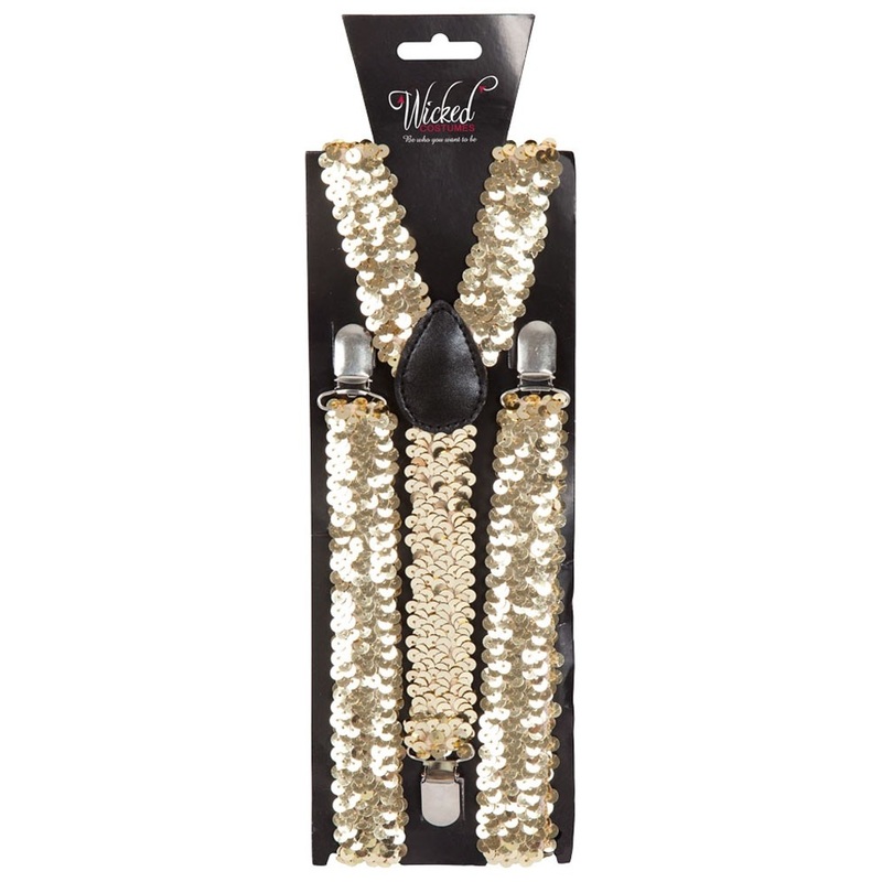 Golden sequin suspenders deluxe