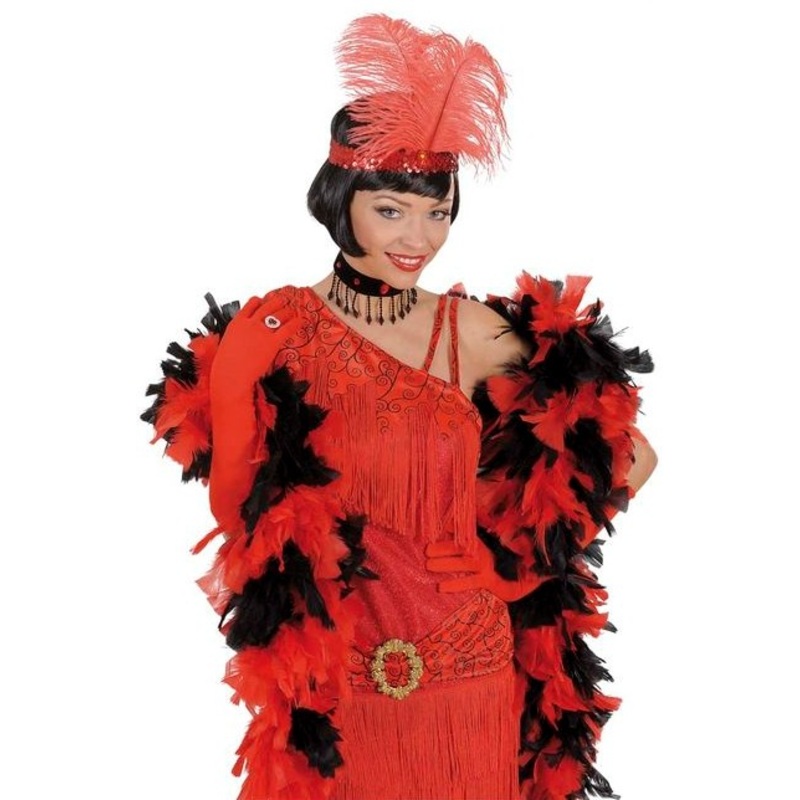 Red flapper bead headband