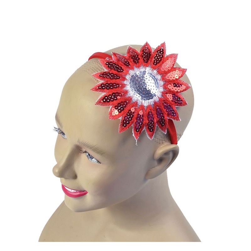 Red sequin flowers hair accessories