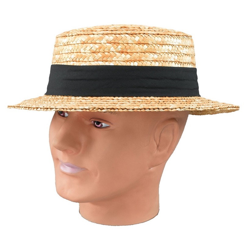 Straw hat tourist with hat band