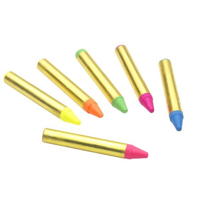 6 neon colored make-up pencils