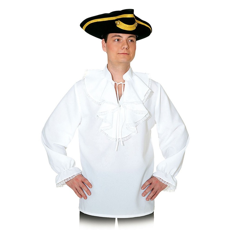 Baroque men's ruffled shirt in white 50-52